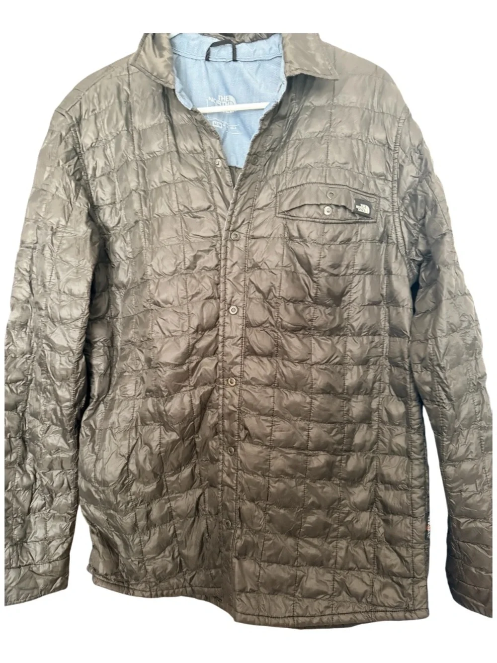 The North Face Men's Lightweight Quilted Shirt Jacket in Olive